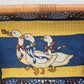 Wicker Wooden Basket Goose Liner Blue Polka Dot Country Kitchen Storage 12"