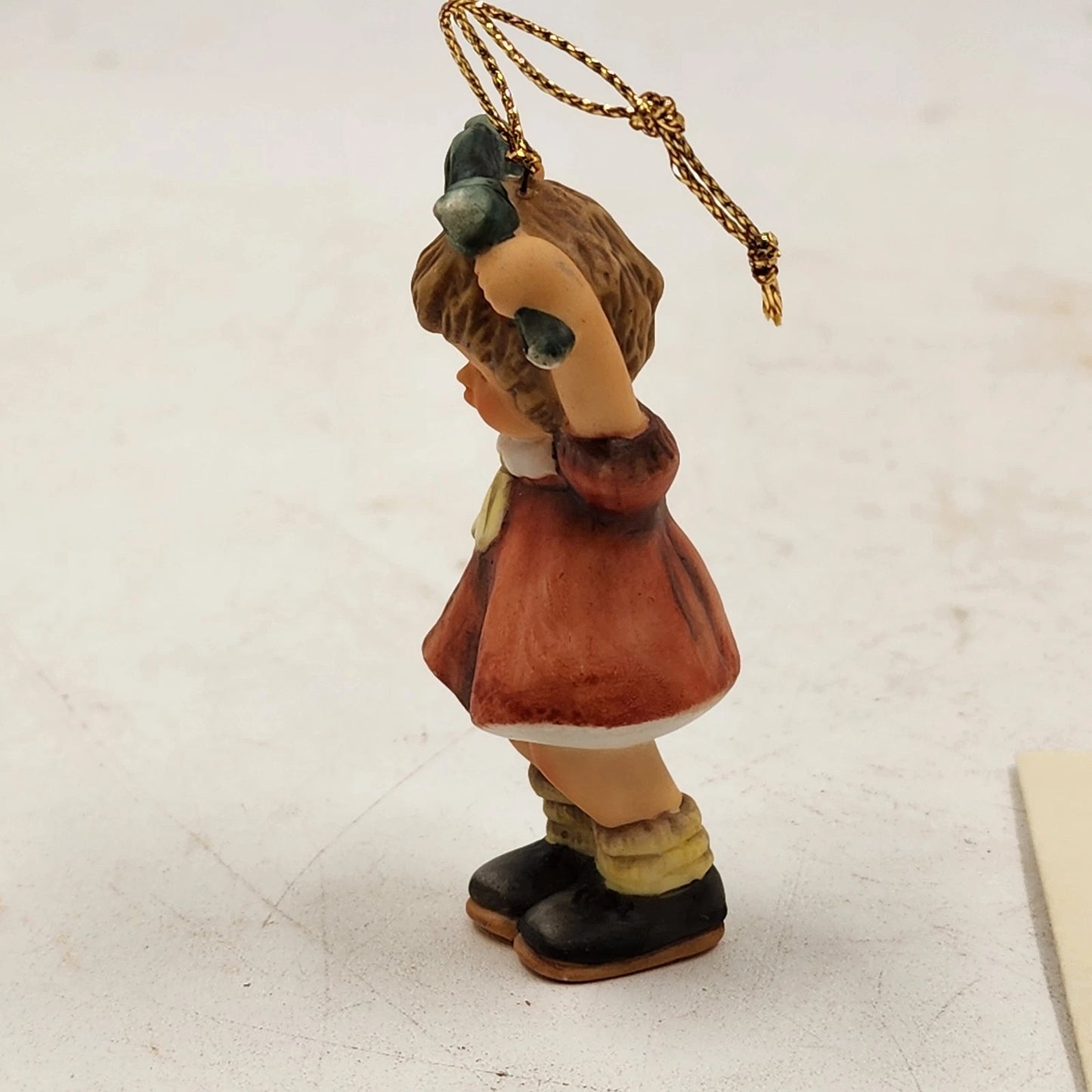 Berta Hummel THE FINISHING TOUCH Ornament Goebel Porcelain Girl 1999