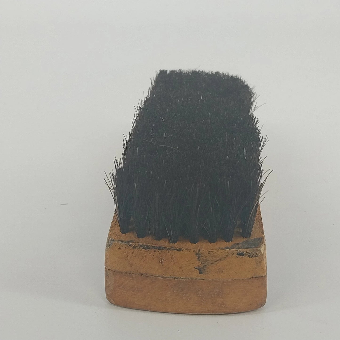 Wooden Shoe Polish Brush Black Bristles 119 Boot Shine Cleaner Vintage
