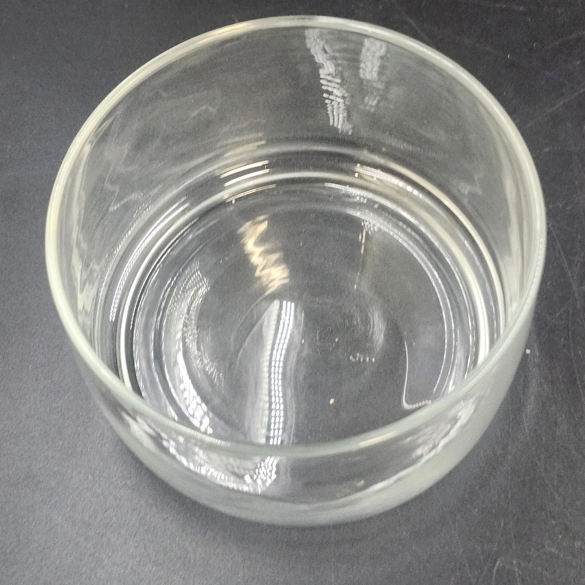 Clear Glass Apothecary Candy Jar Canister Pointed Finial Lid 5.5" Wide Base Vtg