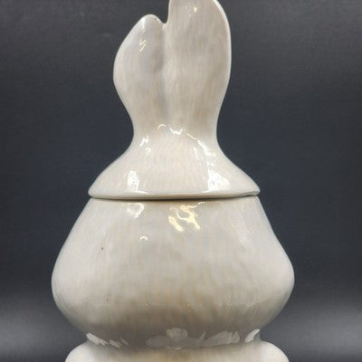Hocus Pocus Bunny Cookie Jar 2 Piece McCoy 211 Porcelain Rabbit 13.5" H