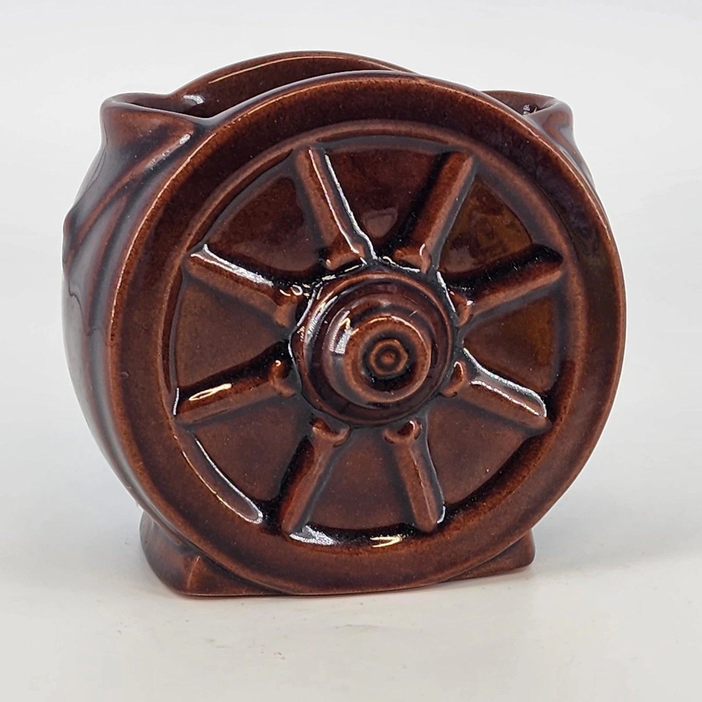 Frankoma 94B Open Sugar Bowl Wagon Wheel Brown Remember Ozark Niroga 1988 Vtg