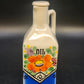 Czechoslovakia Oil Cruet Hand Painted Floral Blue Orange Ceramic with Lid Handle