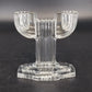 Anchor Hocking Queen Mary Clear Glass Pattern Double Candle Holder 4.5" Vintage