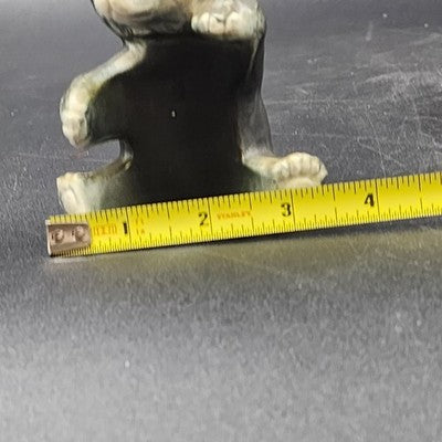 Bear Trash Can Salt Pepper Shakers Plastic Stopper Japan Chalk Ware Ceramic 4.5"