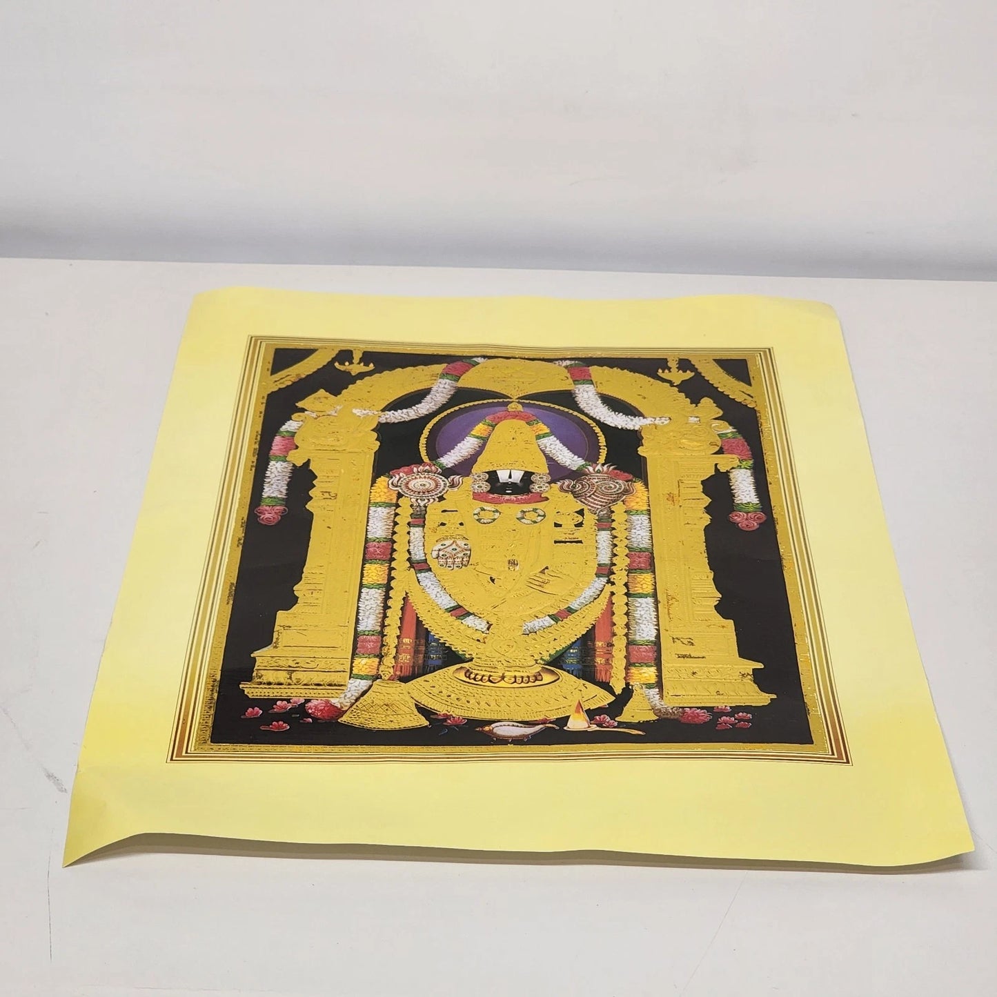 Tirupati Balaji Venkateswara Swamy Art Print Gold Leaf Embossed 13"x19" Poster