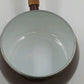 Brown Enamel Fondue Pot with Wood Handles Stand Burner and Forks Japan Vintage