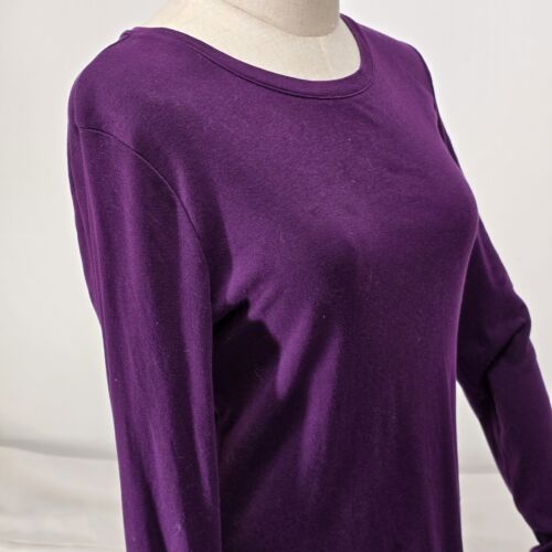 Merona T-Shirt Dark Purple Long Sleeves Size Large Women's Comfortable Cotton