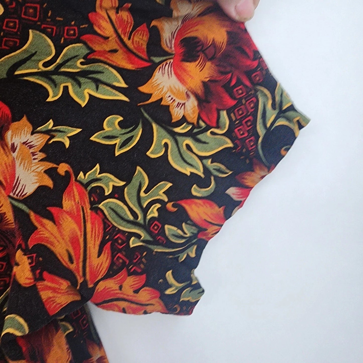 Studio C Floral Top and Skirt Set 24W Black Orange Rayon Outfit