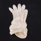 Women's White Stretch Dress Gloves Ruched Wrist Formal Wedding Tea Length Vtg