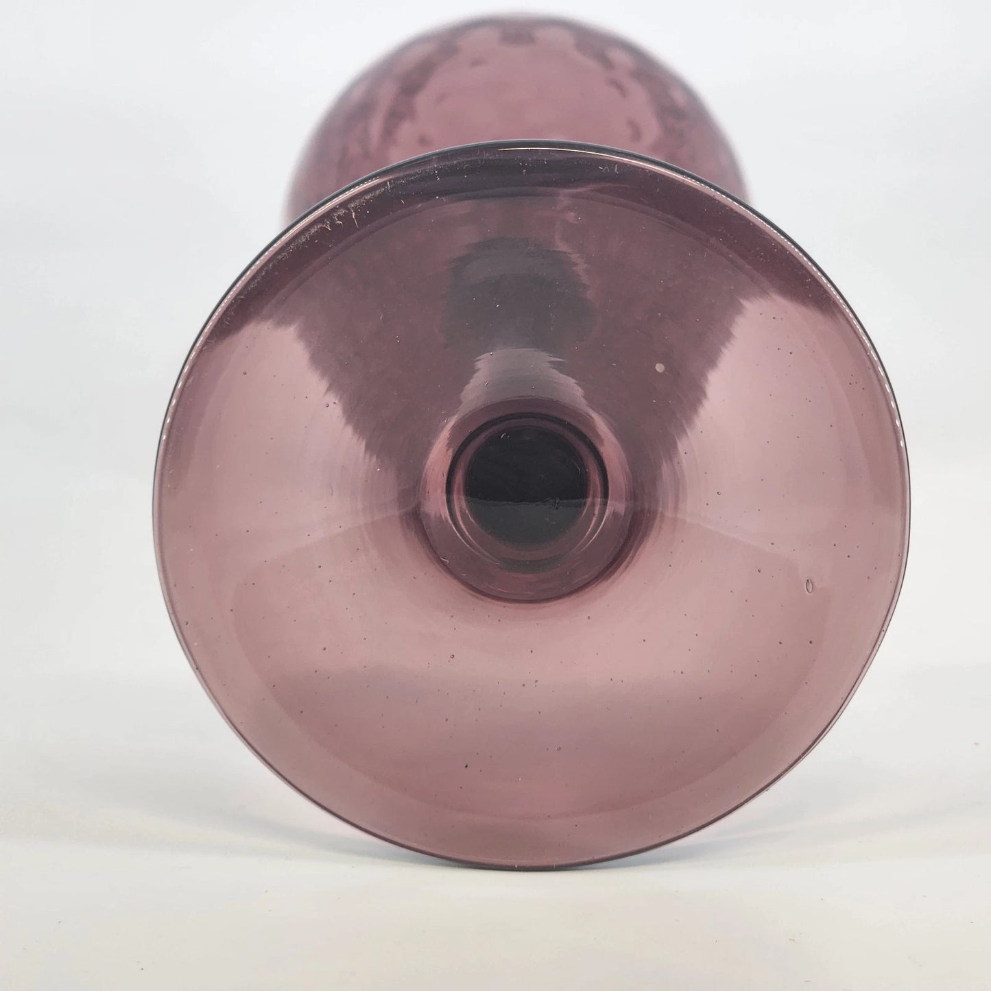 Empoli Purple Amethyst Art Glass Vase Diamond Optic MCM Italian Glass Vintage