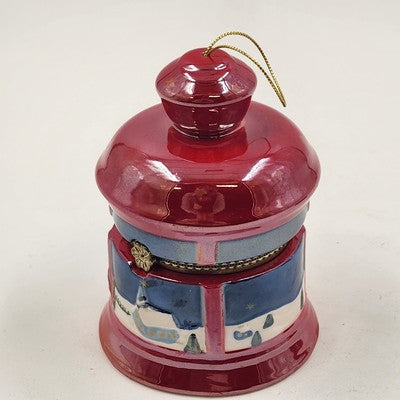 Mr Christmas Holiday Music Box Wind Up Ornament Lusterware Ceramic China