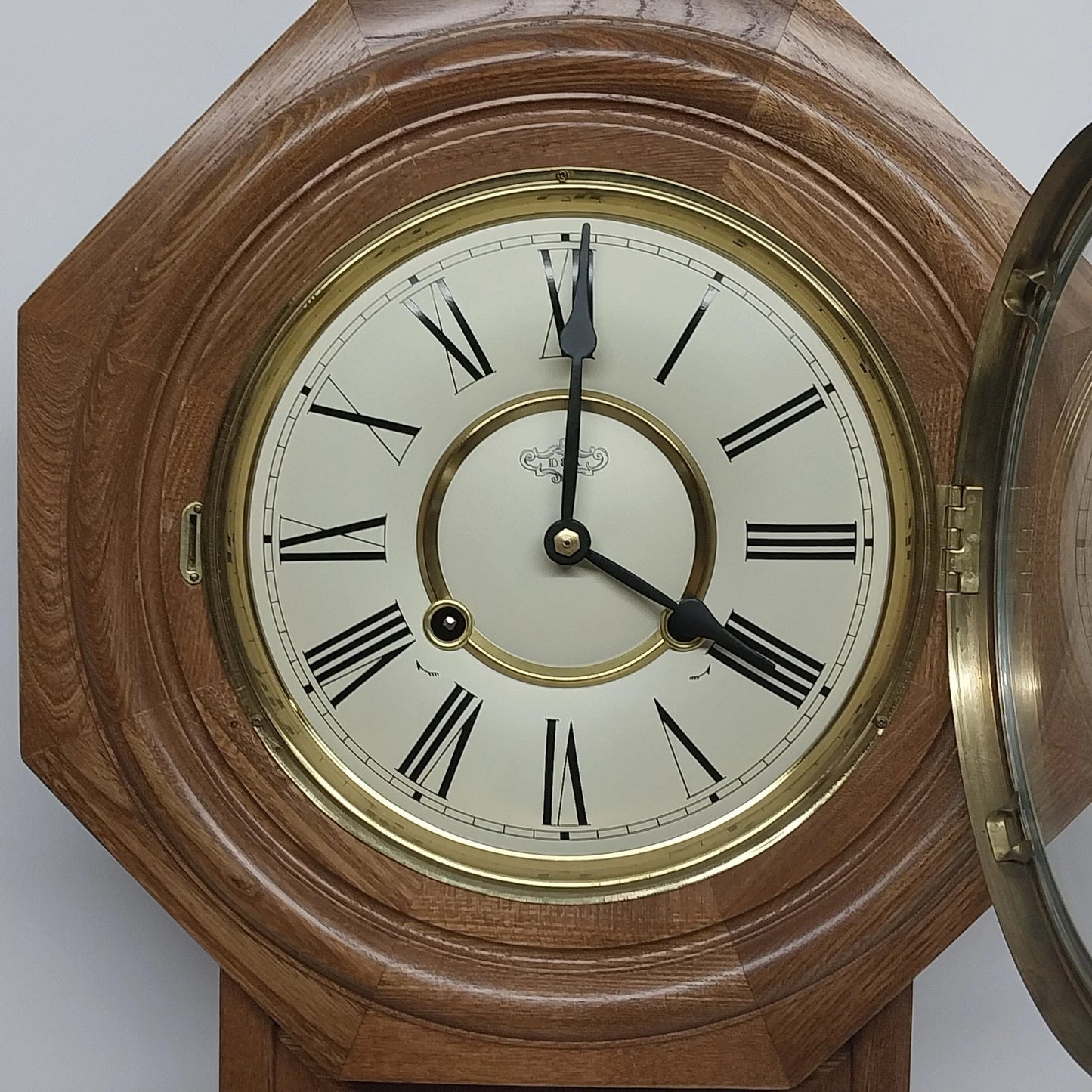 D&A Regulator Westminster Chime Wall Clock Octagon Face 8 Day Movement Oak Case