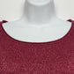 APT 9 Women's XL Glitter Knit Top Sparkly Magenta Long Sleeves Acrylic Sweater