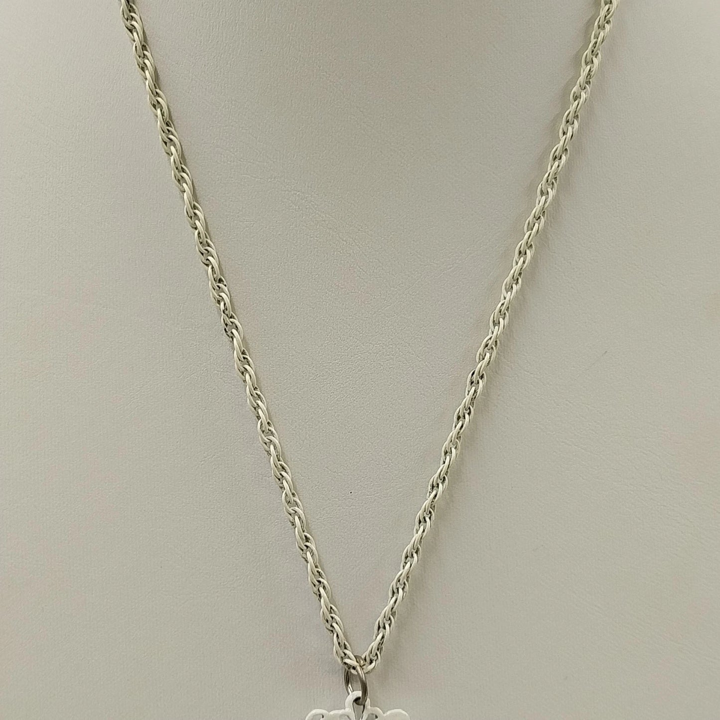 3 Necklaces Rope Chain Enamel Pendant Beaded & Satin Cord Mix Vintage Orange