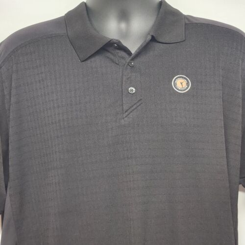 AHEAD Extreme Medallion The Club Black Golf Polo Men's Size Large Polyester