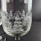 2 Arby's Stemmed Wine Glasses Winter Wonderland Tree Libby's Vintage 3" d x 7" h