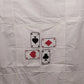 Vintage Hand Embroidered Playing Cards Card Table Cover 37 Inch