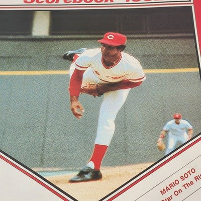 Cincinnati Reds 1982 Scorebook vs Atlanta Mario Soto Star on the Rise Scored Vtg