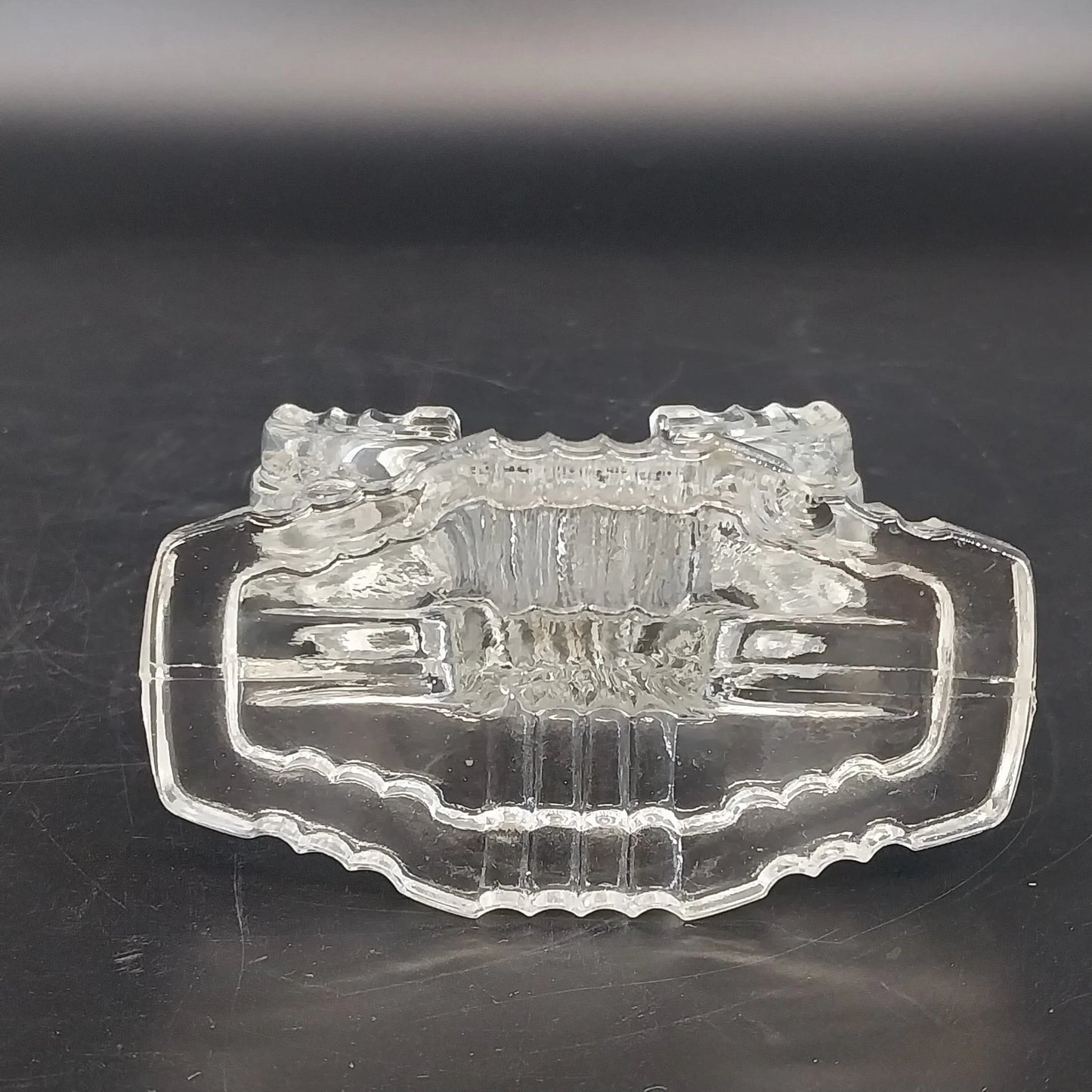 Anchor Hocking Queen Mary Clear Glass Pattern Double Candle Holder 4.5" Vintage