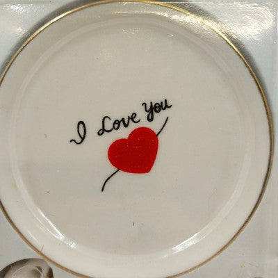 Ranger Miniature Tea Set Service for Two I Love You w/ Box 4.5"