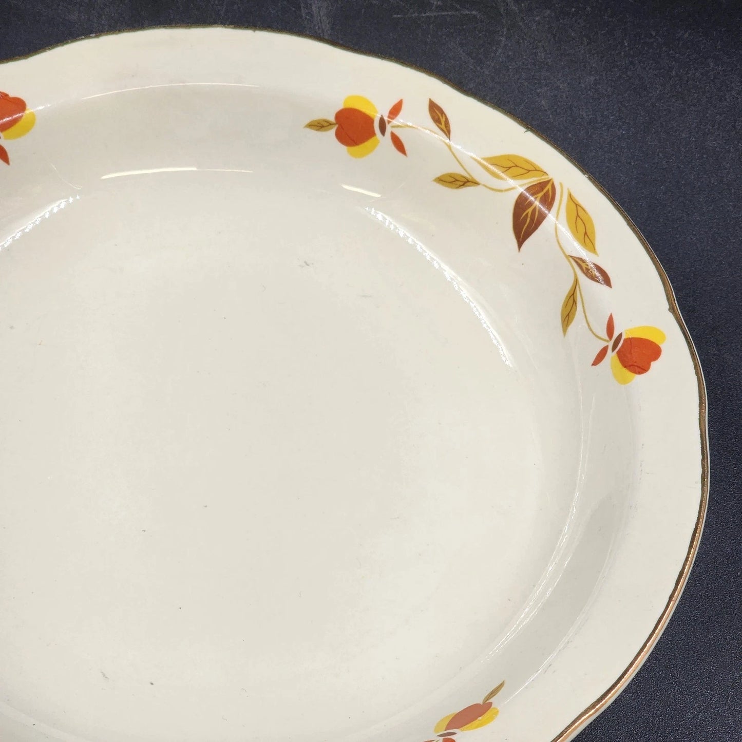 Autumn Leaf Rim Soup Bowl 8.5" Hall's Superior Jewel Tea MCM Dinnerware Vintage
