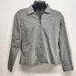 Tommy Hilfiger Women's Grey Zip Front Top Size L Fitted Logo Long Sleeve Darts