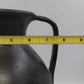 Black Pottery Vase Incised Floral Double Handle Amphora Urn 14" Unmarked
