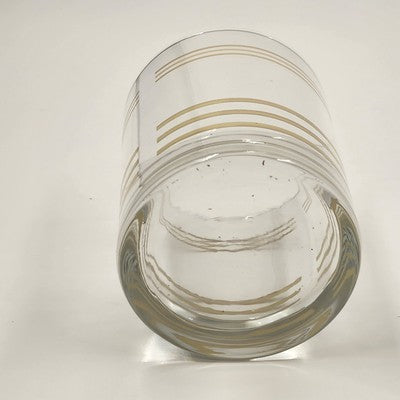 Set of 3 Fiesta Old Fashion Glasses with Culver Yellow Gold Striped Vintage 4"