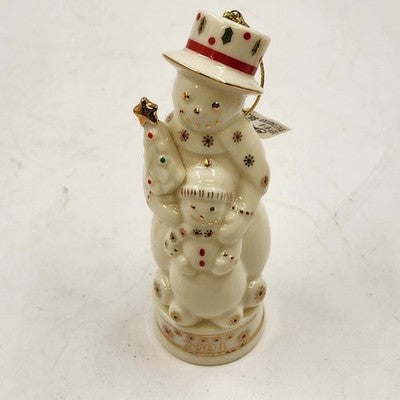 Porcelain Musical Snowman Christmas Ornament Formalities 2001 Baum Brothers