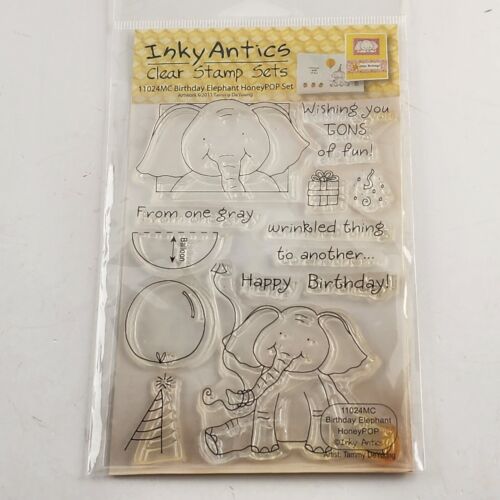 Lot of 4 Unmounted Clear Stamps Elephant Bears Dog & Cat Design Vintage NOS