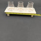 True Spirit Whiskey Tasting Flight Kit 3 Liquor Glasses 5 oz Wooden Tray Footed