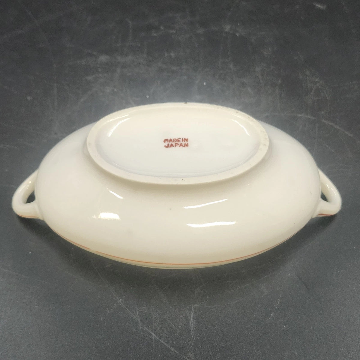 Hand Painted Floral Porcelain Covered Serving Bowl 6.5" Double Handle Japan