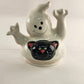 Witch's Brew Halloween Cookie Jar David's Cookies Ceramic Ghost Skull Black Cat