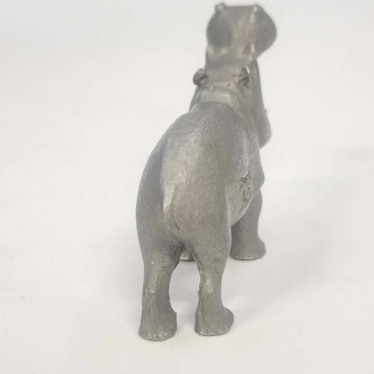 Rawcliffe Pewter Hippopotamus Figurine 2.5" Animal Collectible 1977 Vintage