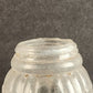 2 Antique Shakers Salt Mustard Jars Rough Glass Rosette Glass Clear Metal Lip