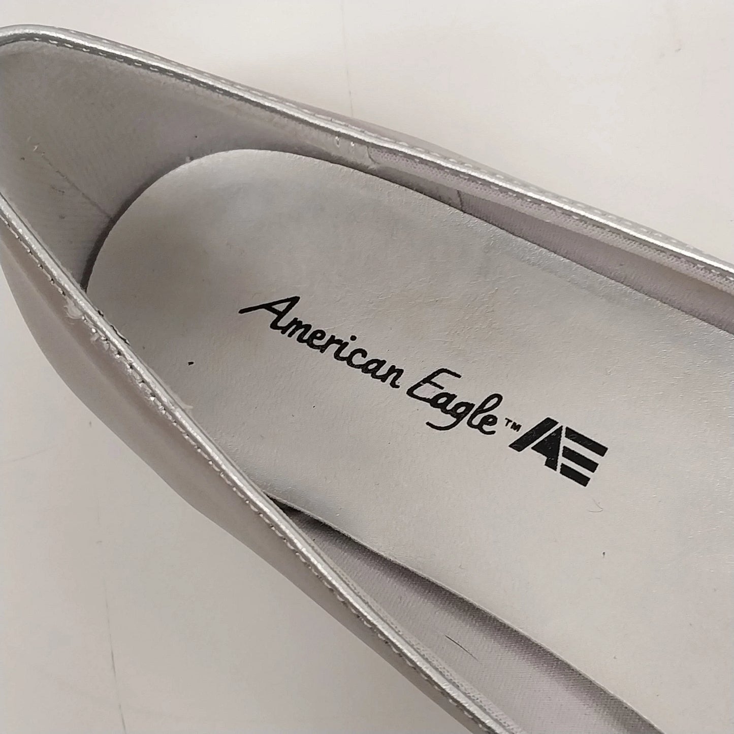 American Eagle Cora Ballet Flats Ruffled Sandals Women's 9 Silver