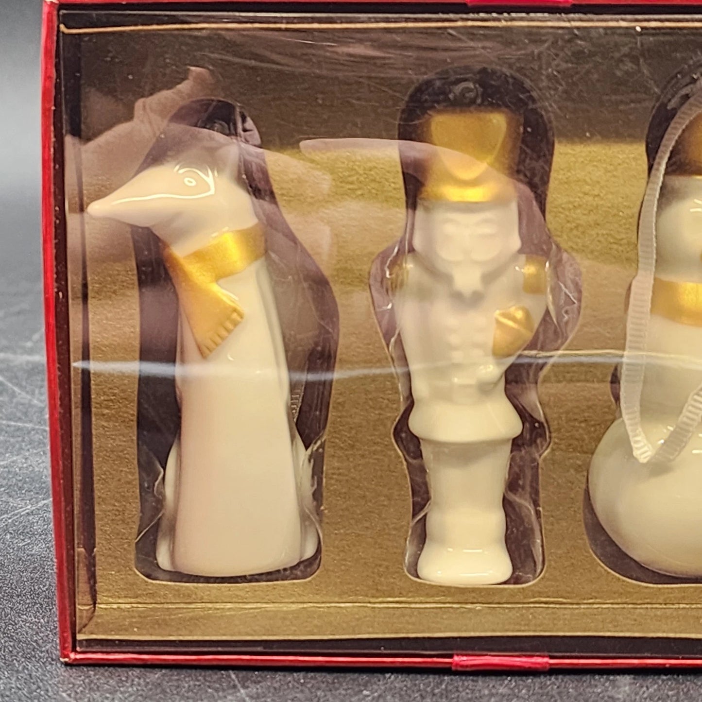 Starbucks Christmas Ornament Box Set Ceramic Snowman Fox Nutcracker Cream NIB