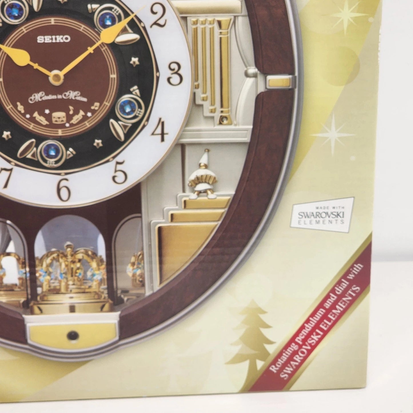 Seiko Swarovski Wall Clock NIB Golden Trumpet 18 Melodies Special Collector’s Ed