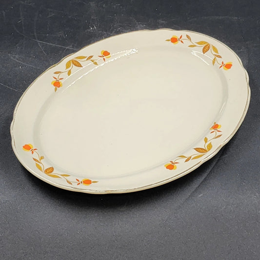 Autumn Leaf Oval Serving Platter 13" Hall's Superior Jewel Tea MCM Dinnerware