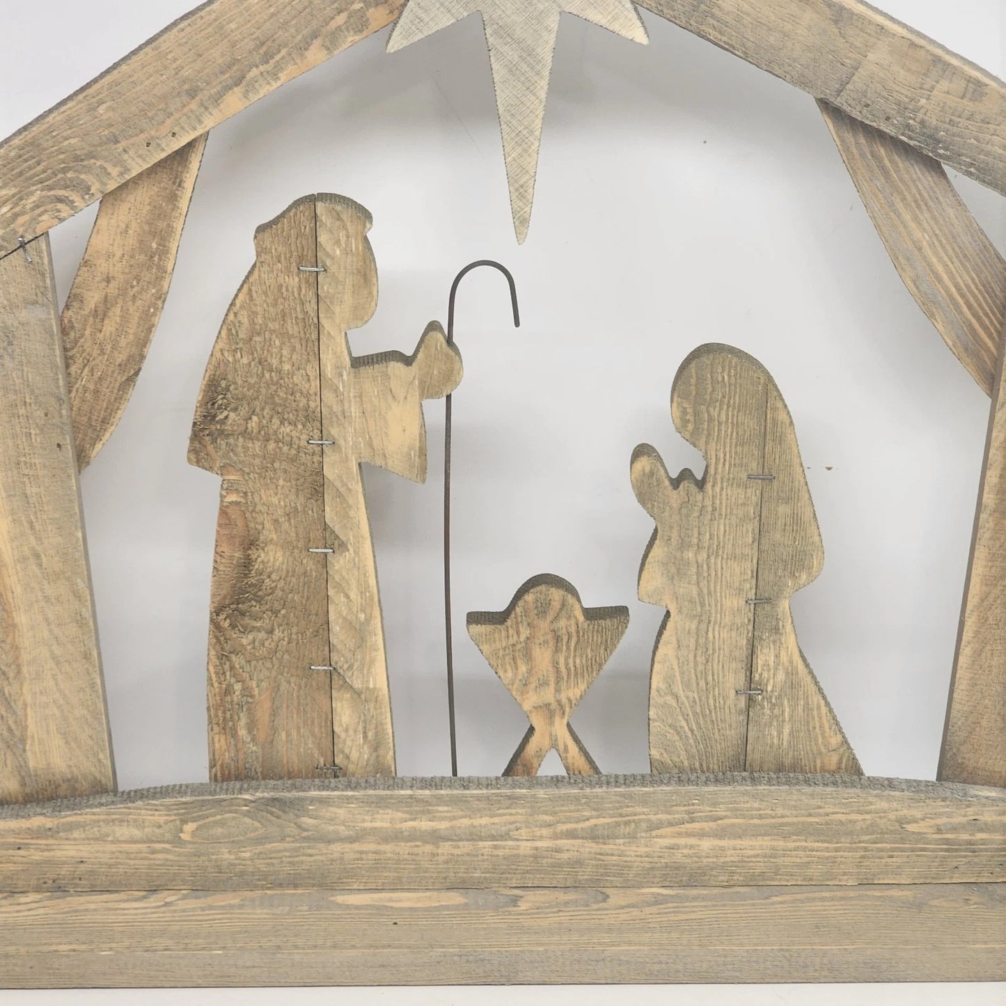 Hobby Lobby Wood Nativity Silhouette Rustic Christmas Decor 24x21