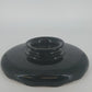 LE Smith Mt Pleasant Black Glass Footed Serving Bowl Scalloped Rim 9.25" Vintage