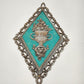 Set 4 Homco Diamond Cameo Wall Plaques Gold & Turquoise Decor Rare Mid Century