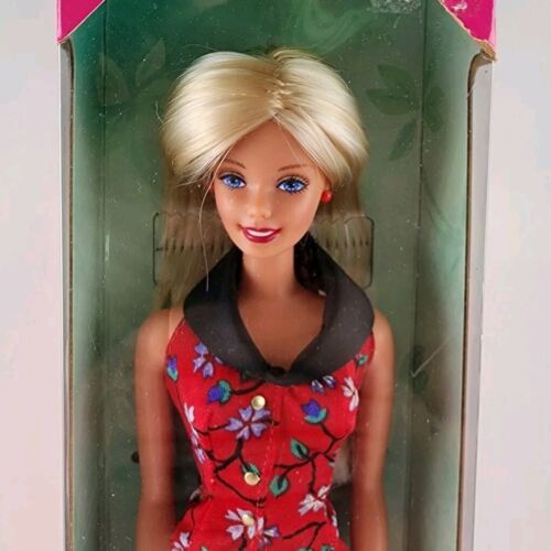 Vintage Barbie Style 1999 Fashion Avenue Doll Blonde Blue Red Dress New 20766