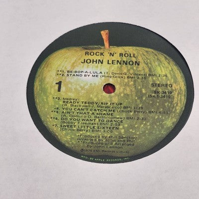 John Lennon ROCK 'N 'ROLL Apple Records 1975 SK 3419 Excellent Vinyl LP