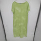M Mac Shift Dress Lime Green Palm Leaf Floral Print Medium Short Sleeve