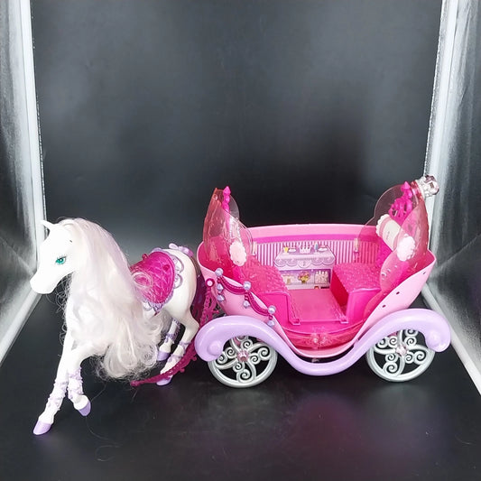 Vintage Barbie Magic Dream horse and pink carriage playset