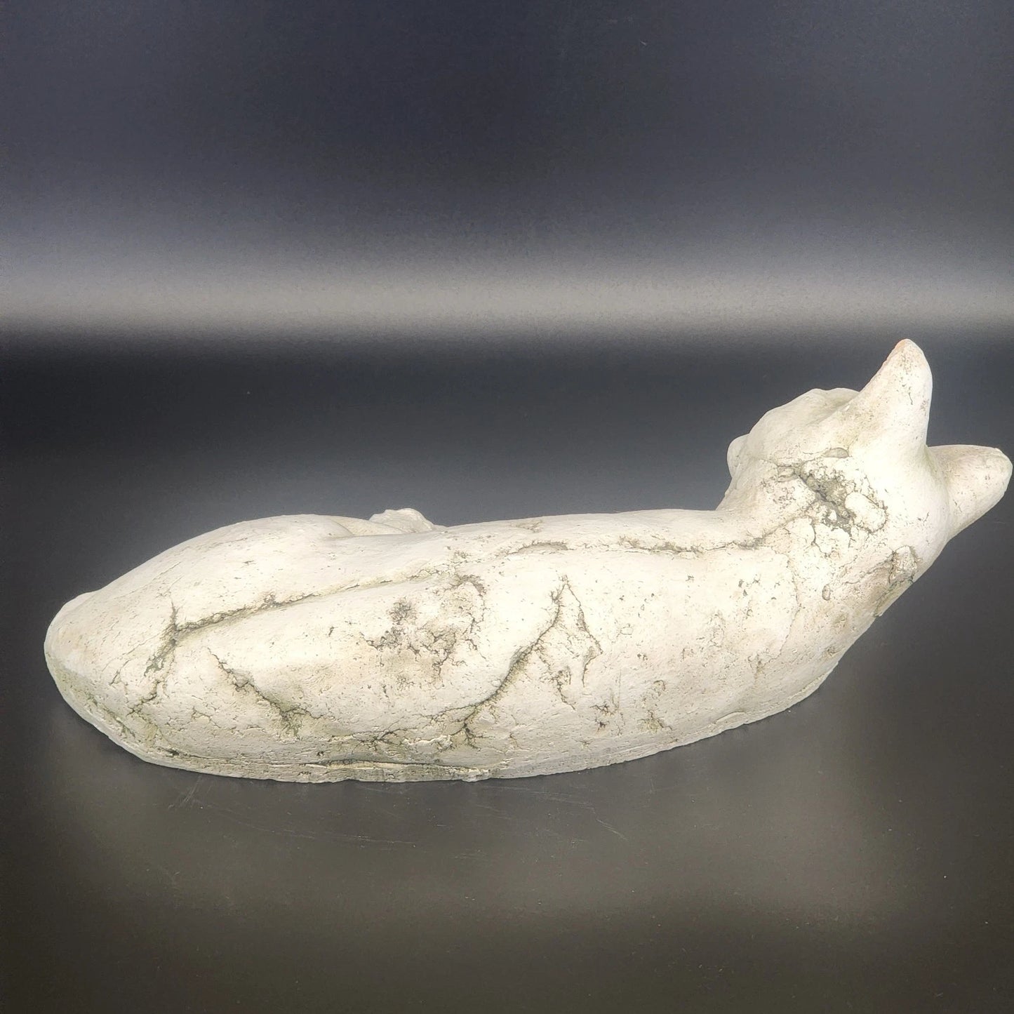 Cast Stone Curled Cat Statue Garden Gate Designs Heavy Concrete Sculpture Decor