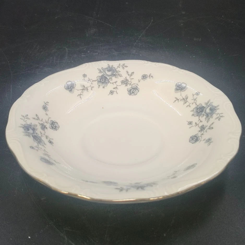 Johann Haviland 4 Cups & Saucers Set Bavaria Germany Blue Garland Floral Vintage