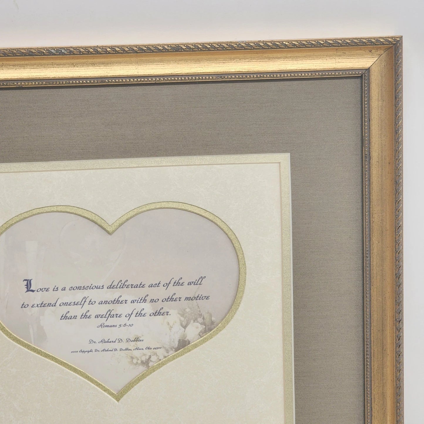 Love Verse Frames To Remember by Dr Dobbins Framed Wall Decor Ornate Gold Heart